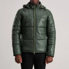 Gordon Green Hooded Leather Puffer Jacket