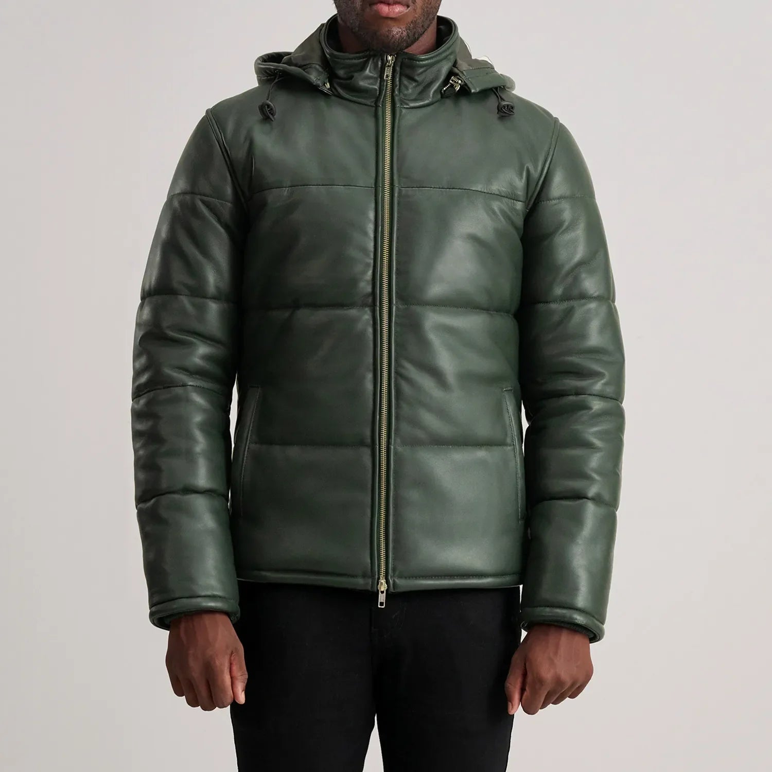 Gordon Green Hooded Leather Puffer Jacket