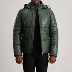 Gordon Green Hooded Leather Puffer Jacket