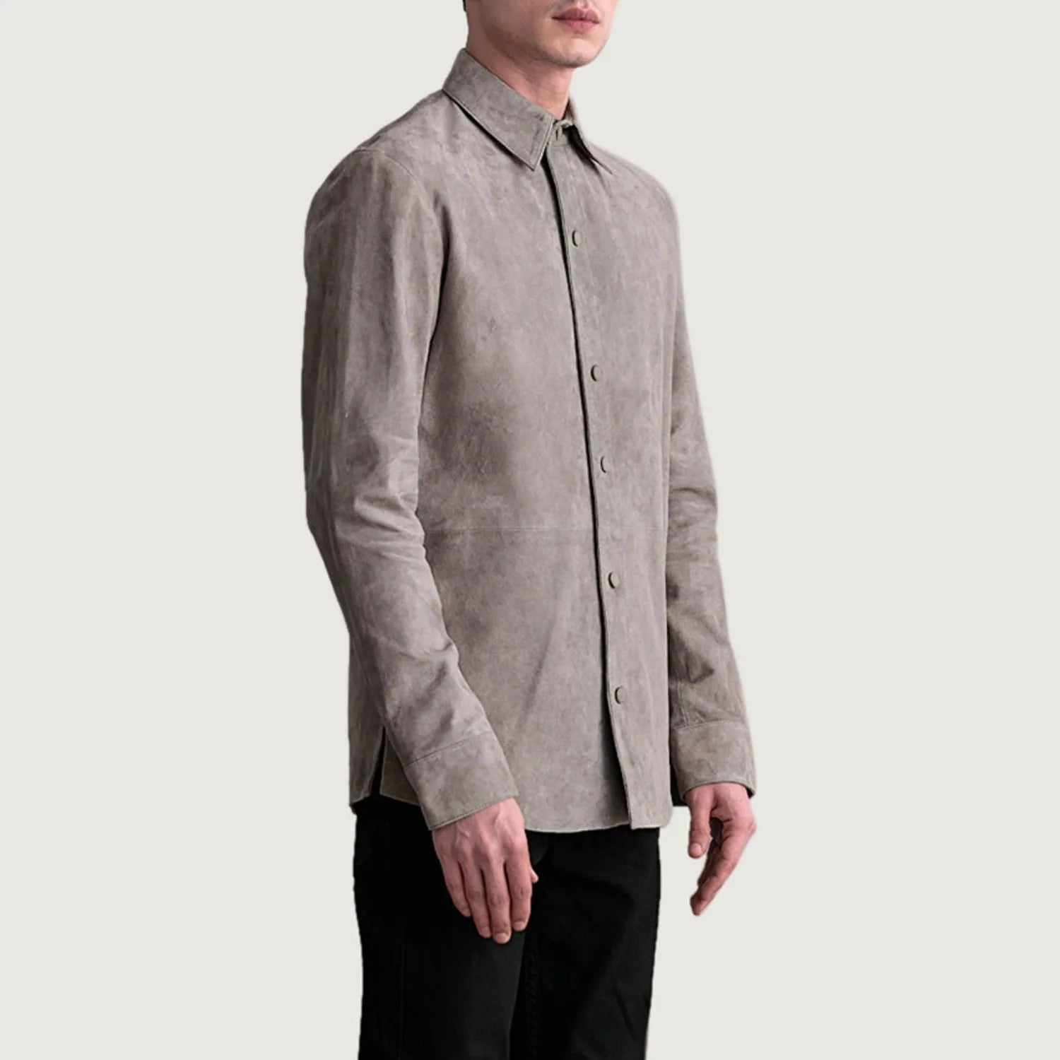 Haven Grey Suede Leather Shirt