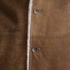 Kolby Distressed Brown Leather Shearling Coat