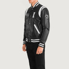 Liberte Illinois Black Leather Varsity Jacket