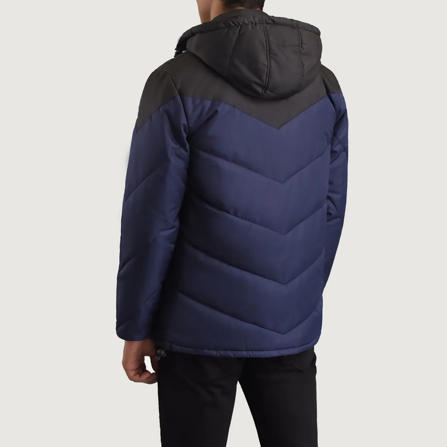 Luka Black & Blue Hooded Puffer Jacket