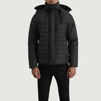 Malcolm Black Hooded Puffer Jacket