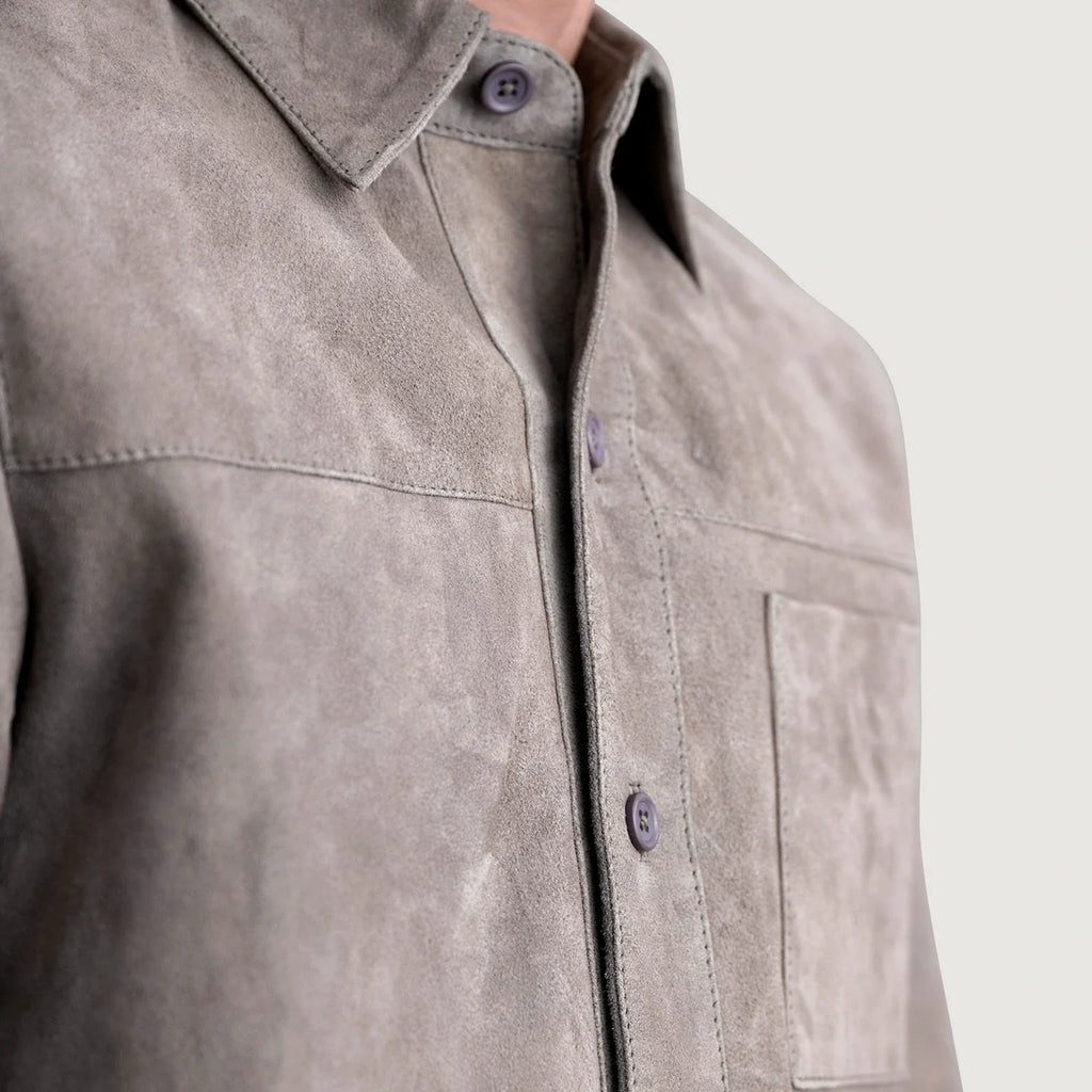Scout Grey Suede Leather Shirt