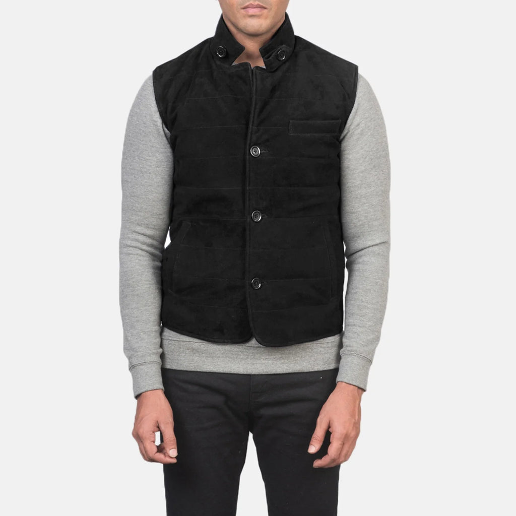Tony Black Suede Vest
