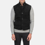 Tony Black Suede Vest