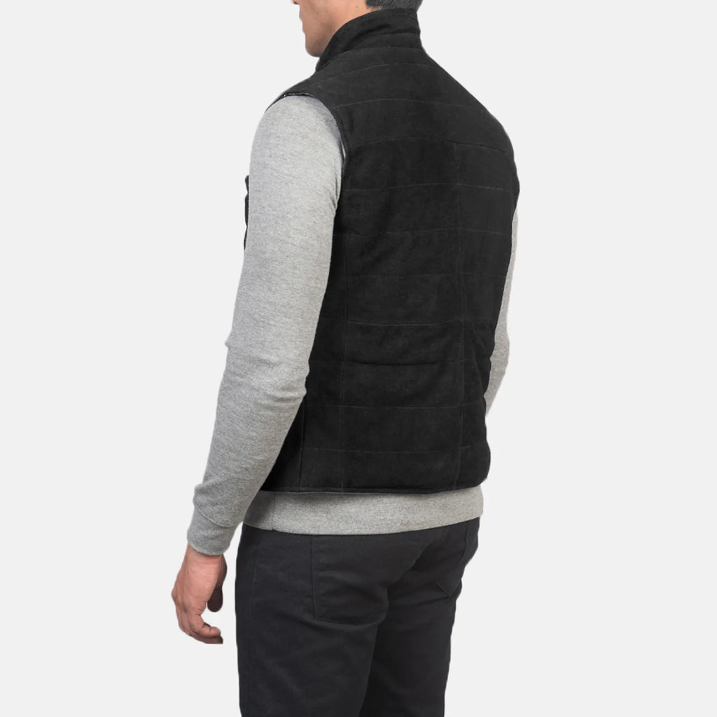 Tony Black Suede Vest
