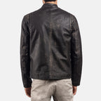 Rustic Brown Leather Biker Jacket