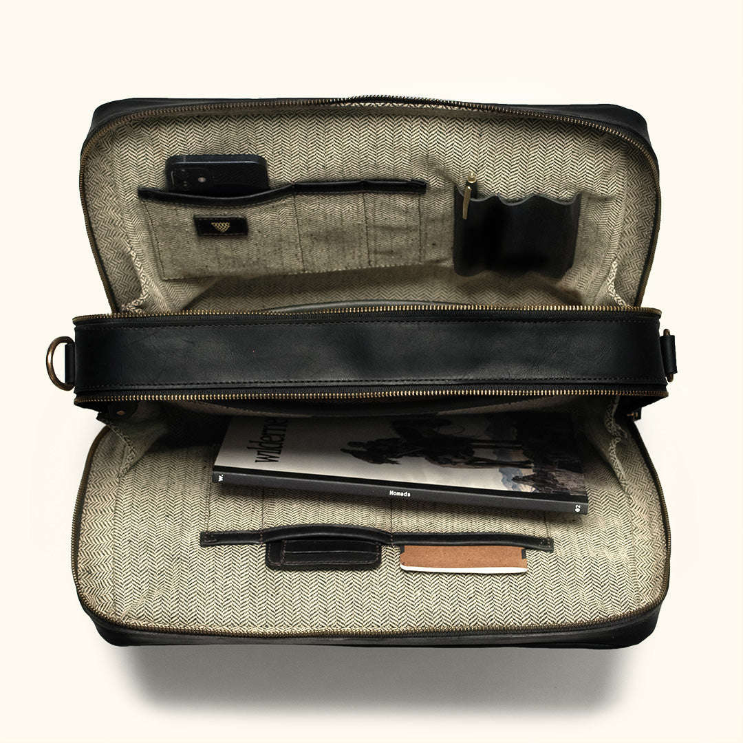 Limited Edition Jefferson Leather Briefcase | Black