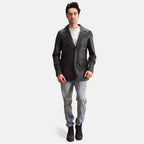 Alyson Black Leather Blazer
