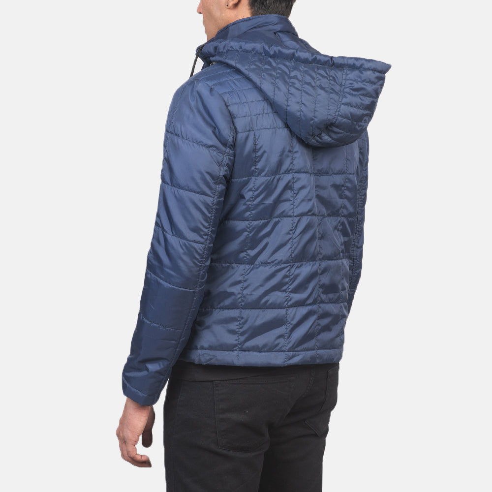 Alps Quilted Blue Hooded Windbreaker Jacket