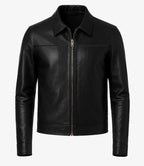 Mark Men's Harrington Black Lambskin Leather Jacket