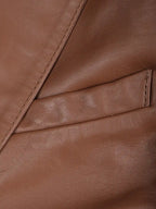 Men's Cognac Brown Real Leather Blazer