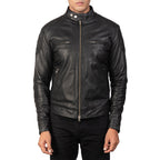 Gatsby Black Leather Biker Jacket