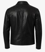 Mark Men's Harrington Black Lambskin Leather Jacket