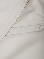 Mens Two Buttons Off White Leather Blazer