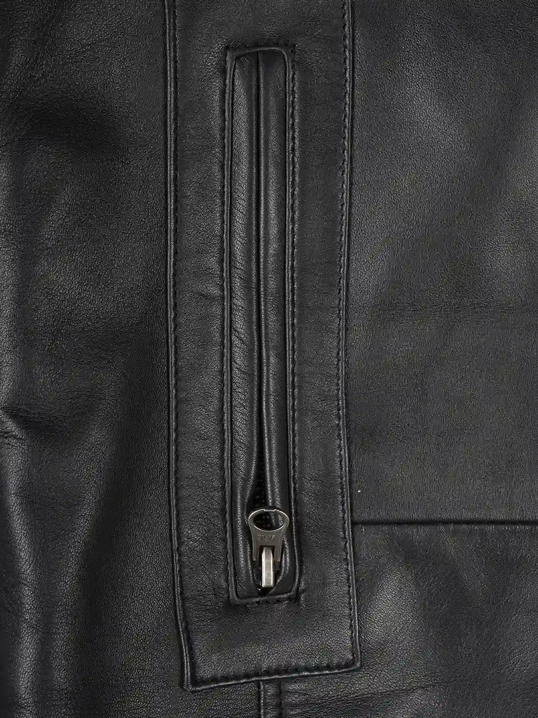 Bristol Men's Black Leather Car Coat