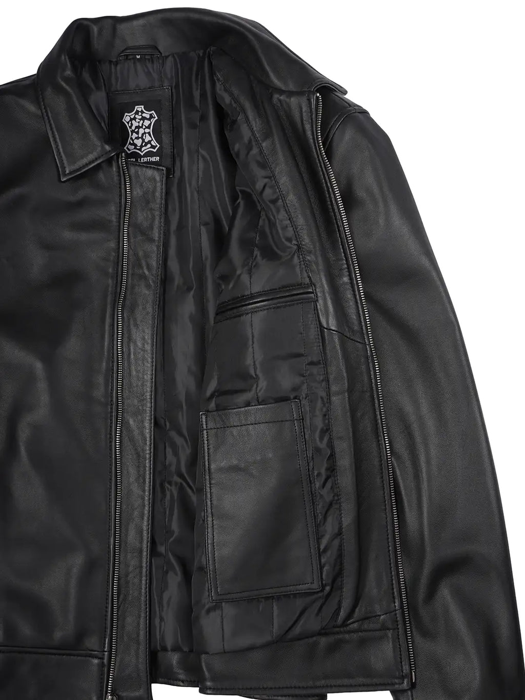 Tony Men's Black Harrington Real Leather Jacket