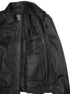 Tony Men's Black Harrington Real Leather Jacket