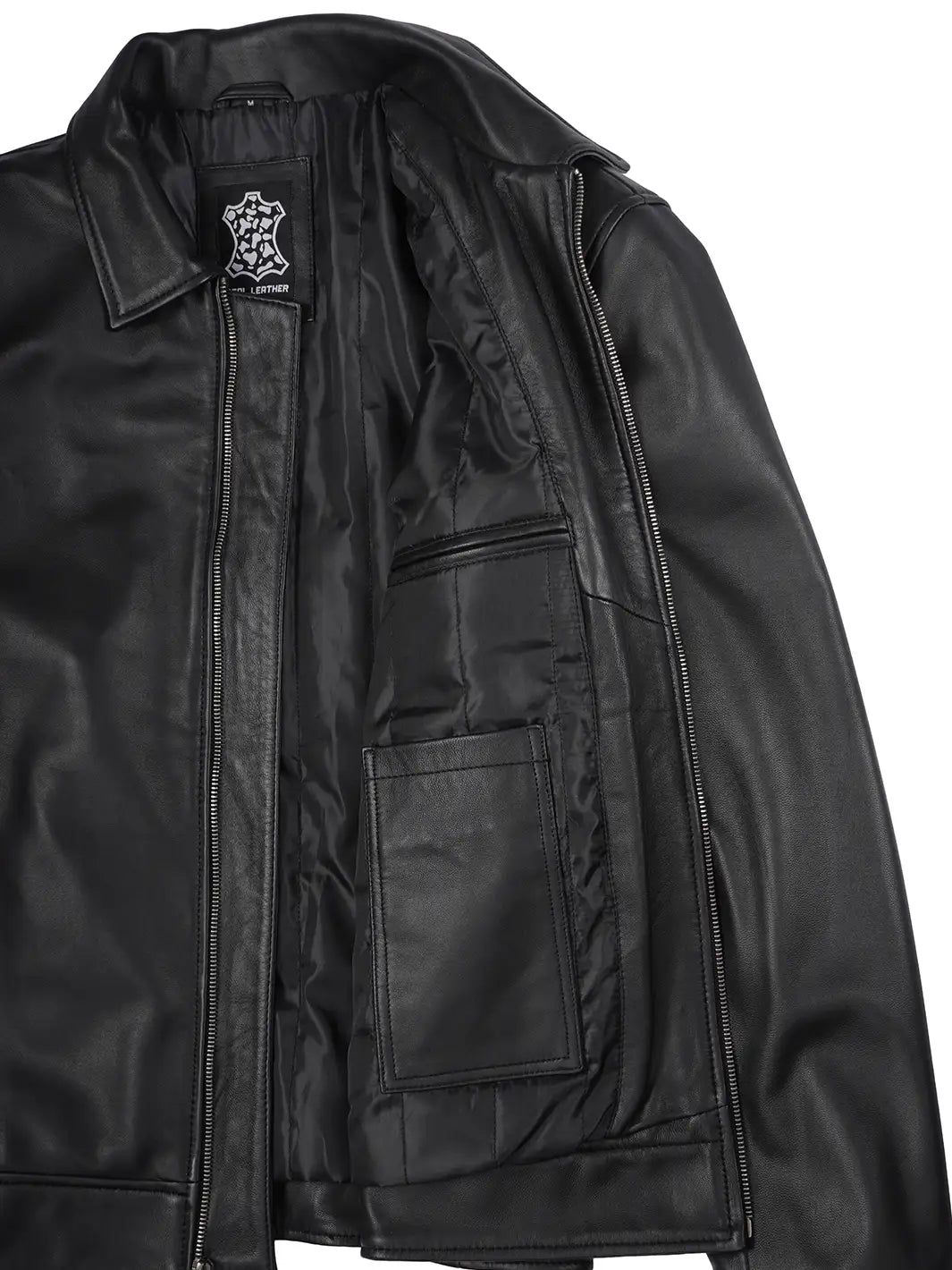 Tony Men's Black Harrington Real Leather Jacket