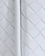 Portland White Woven Leather Top Handle Bag