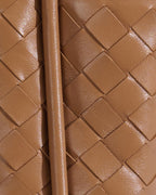 Portland Tan Woven Leather Top Handle Bag