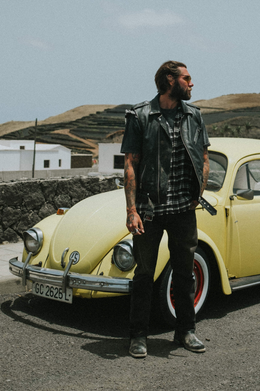 Natural Born Sinner Oversized Leather Gilet (Man)