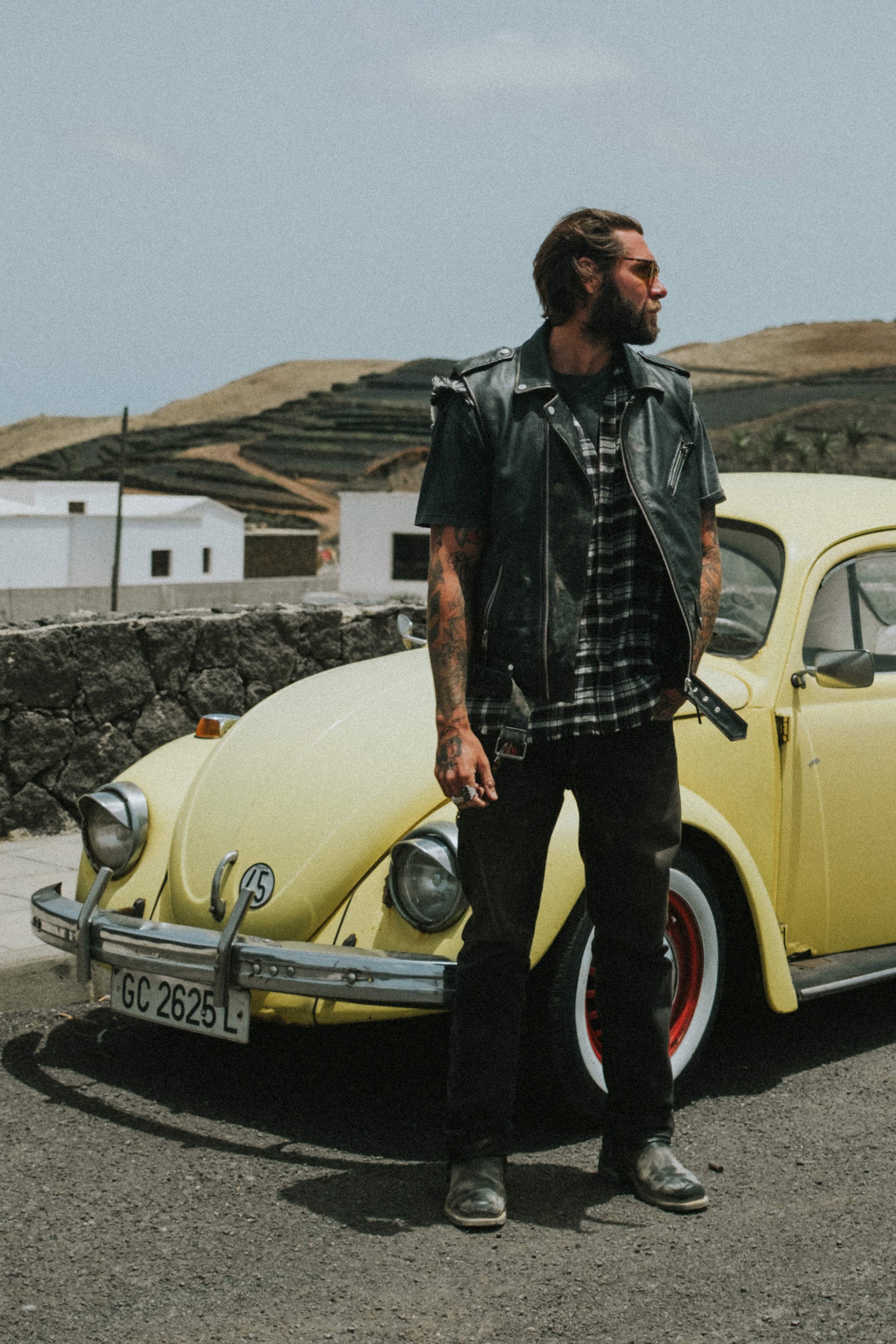 Natural Born Sinner Oversized Leather Gilet (Man)