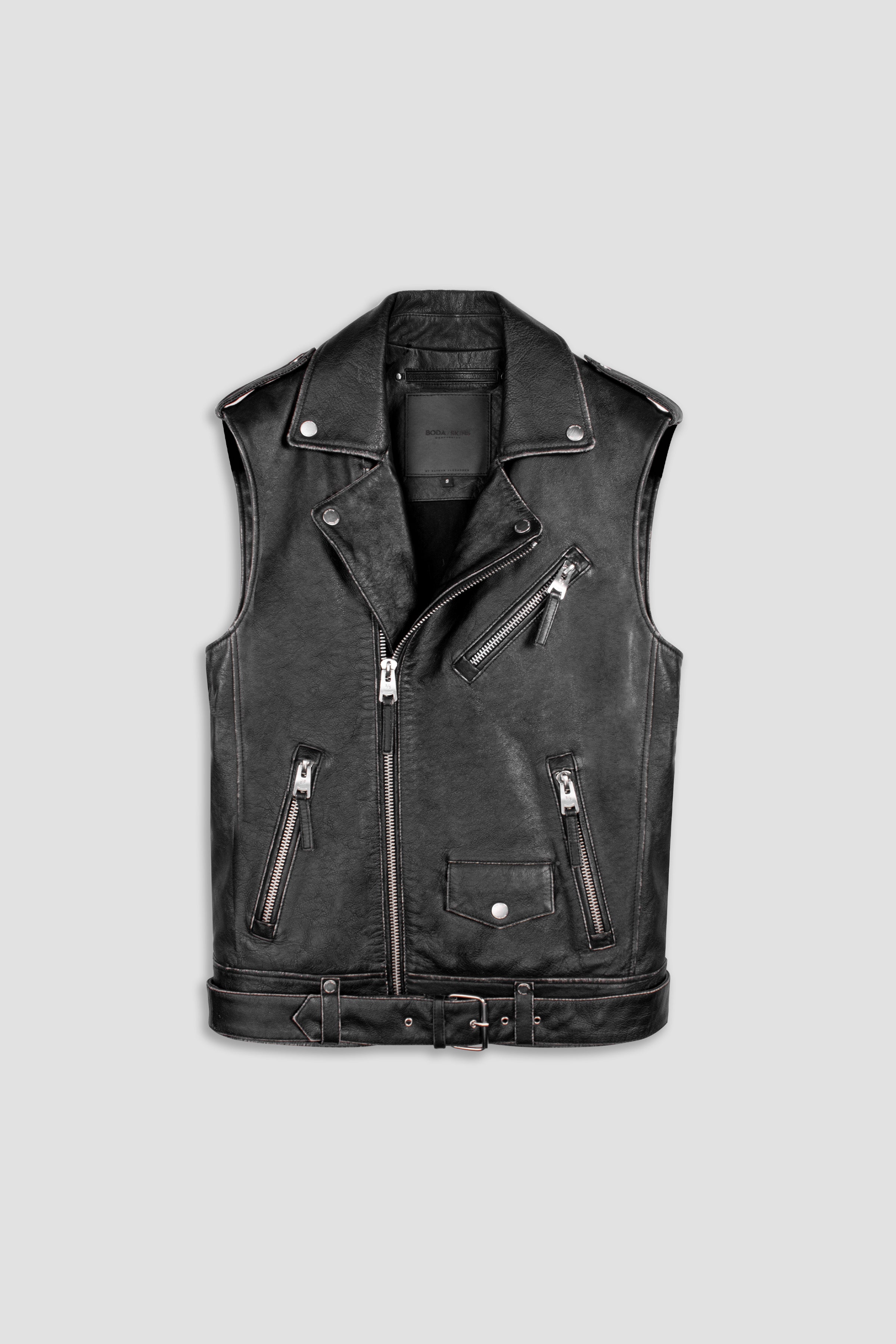 Natural Born Sinner Oversized Leather Gilet (Woman)