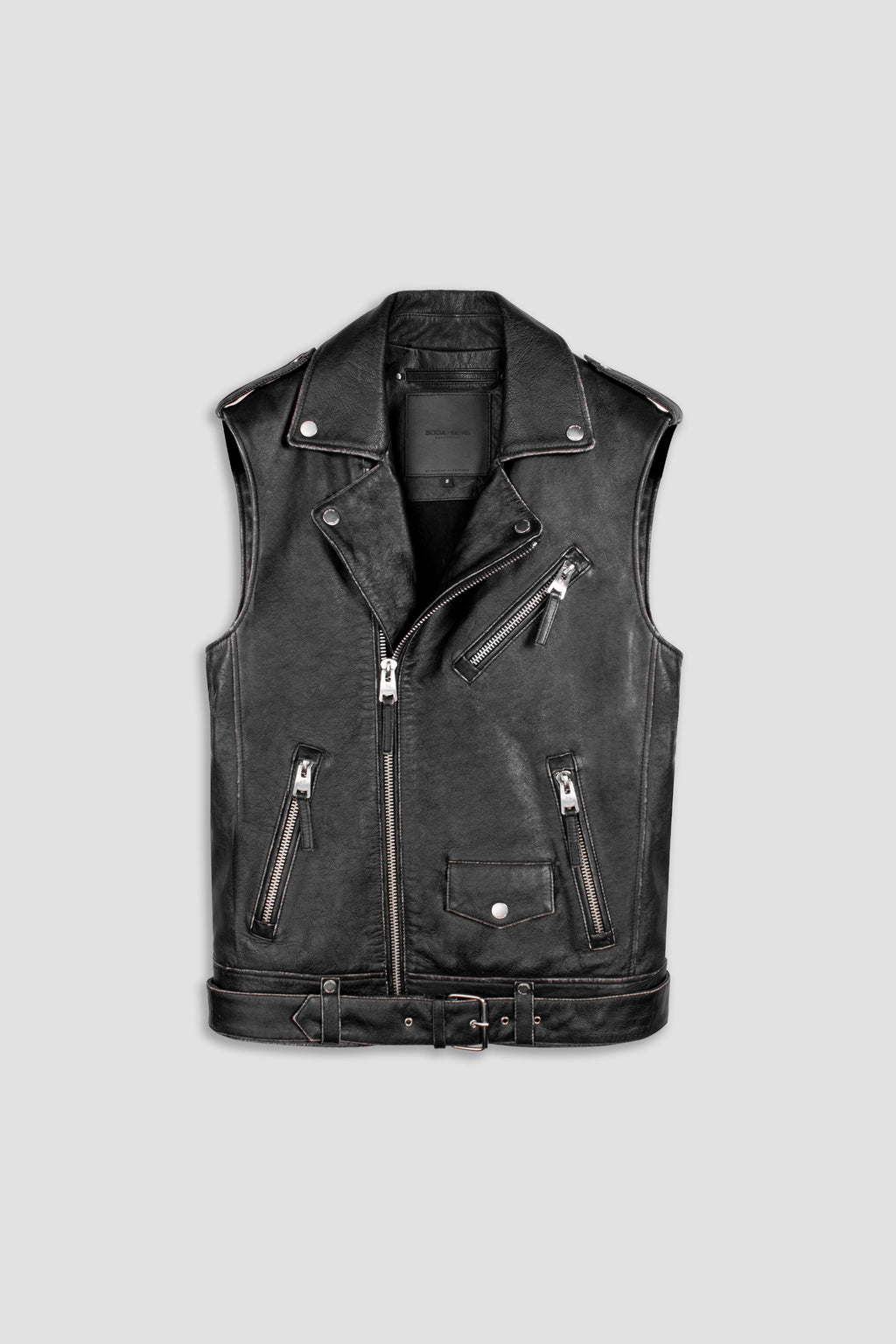 Natural Born Sinner Oversized Leather Gilet (Man)