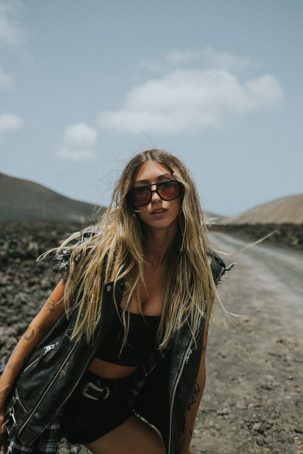 Natural Born Sinner Oversized Leather Gilet (Woman)