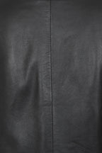 DEBORAH NC Classic Black Nappa Leather Jacket No Collar Women's