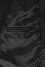 DEBORAH NC Classic Black Nappa Leather Jacket No Collar Women's