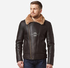 Classic B3 Shearling Jacket Men's Soft Sheepskin Fur Pilot Jacket