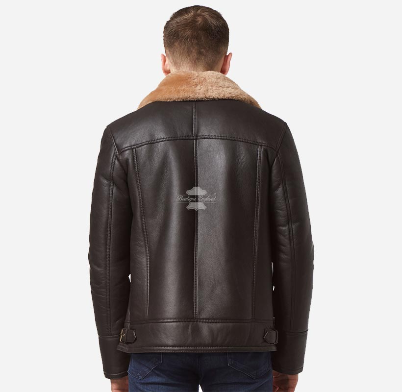 Classic B3 Shearling Jacket Men's Soft Sheepskin Fur Pilot Jacket