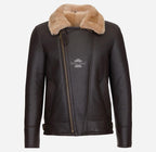 Classic B3 Shearling Jacket Men's Soft Sheepskin Fur Pilot Jacket