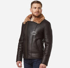 Classic B3 Shearling Jacket Men's Soft Sheepskin Fur Pilot Jacket