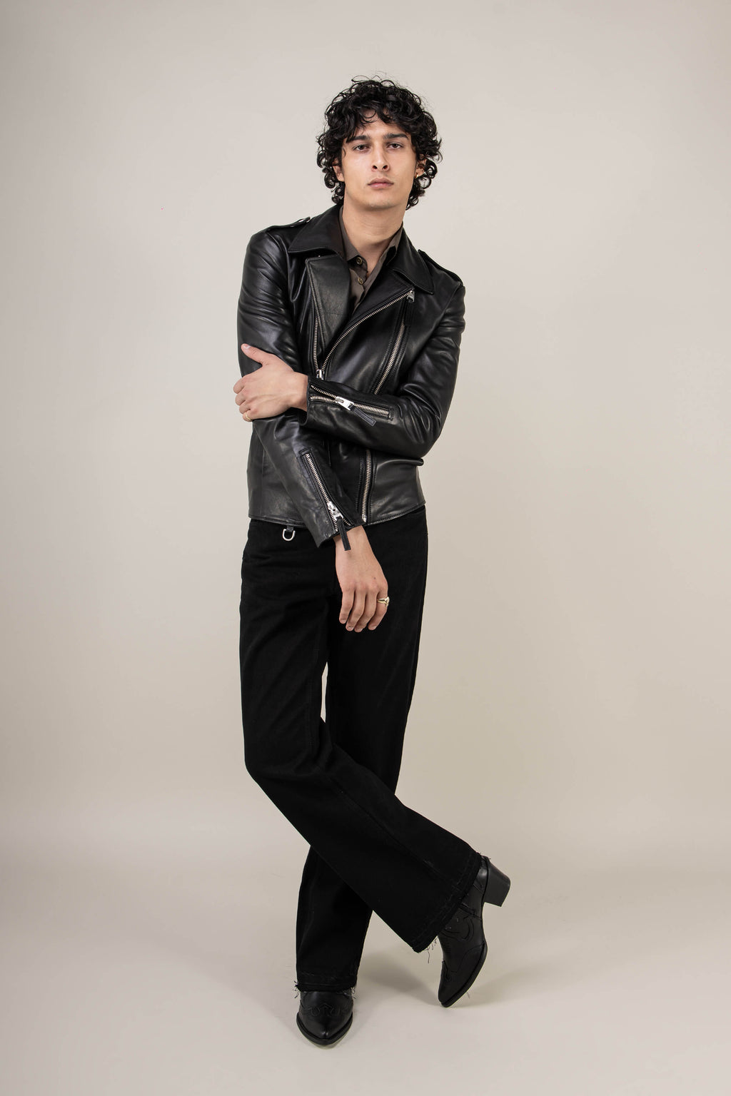 Outrider Biker Leather Jacket Tall