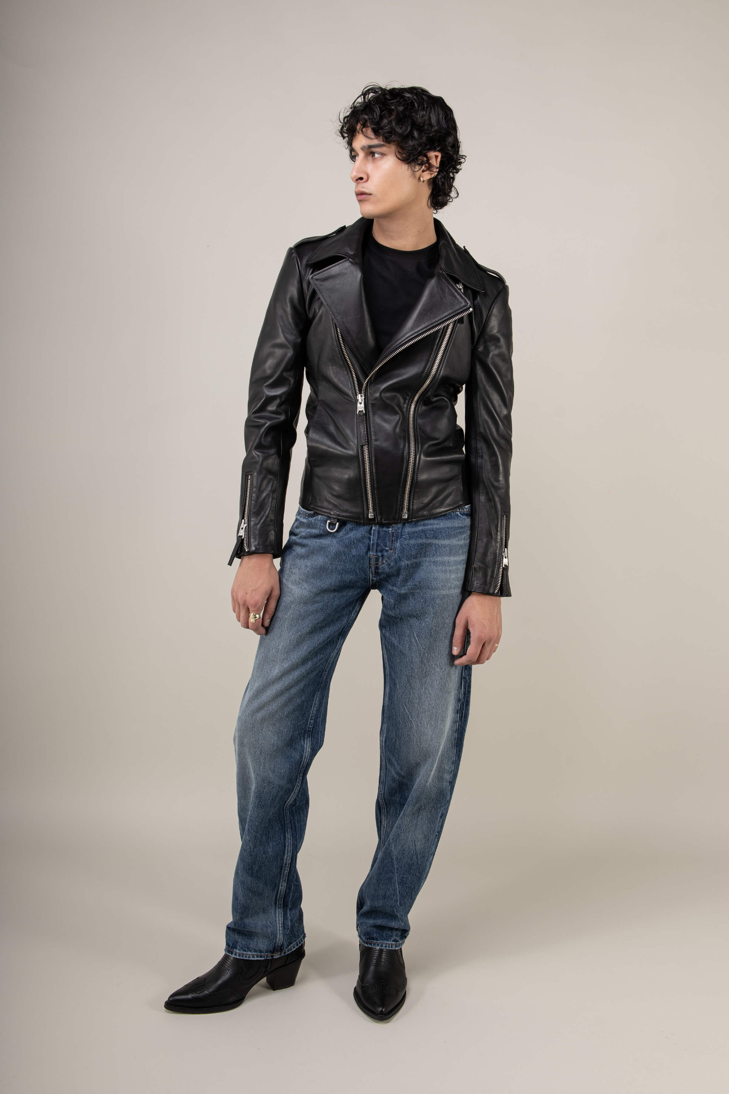 Outrider Biker Leather Jacket Tall