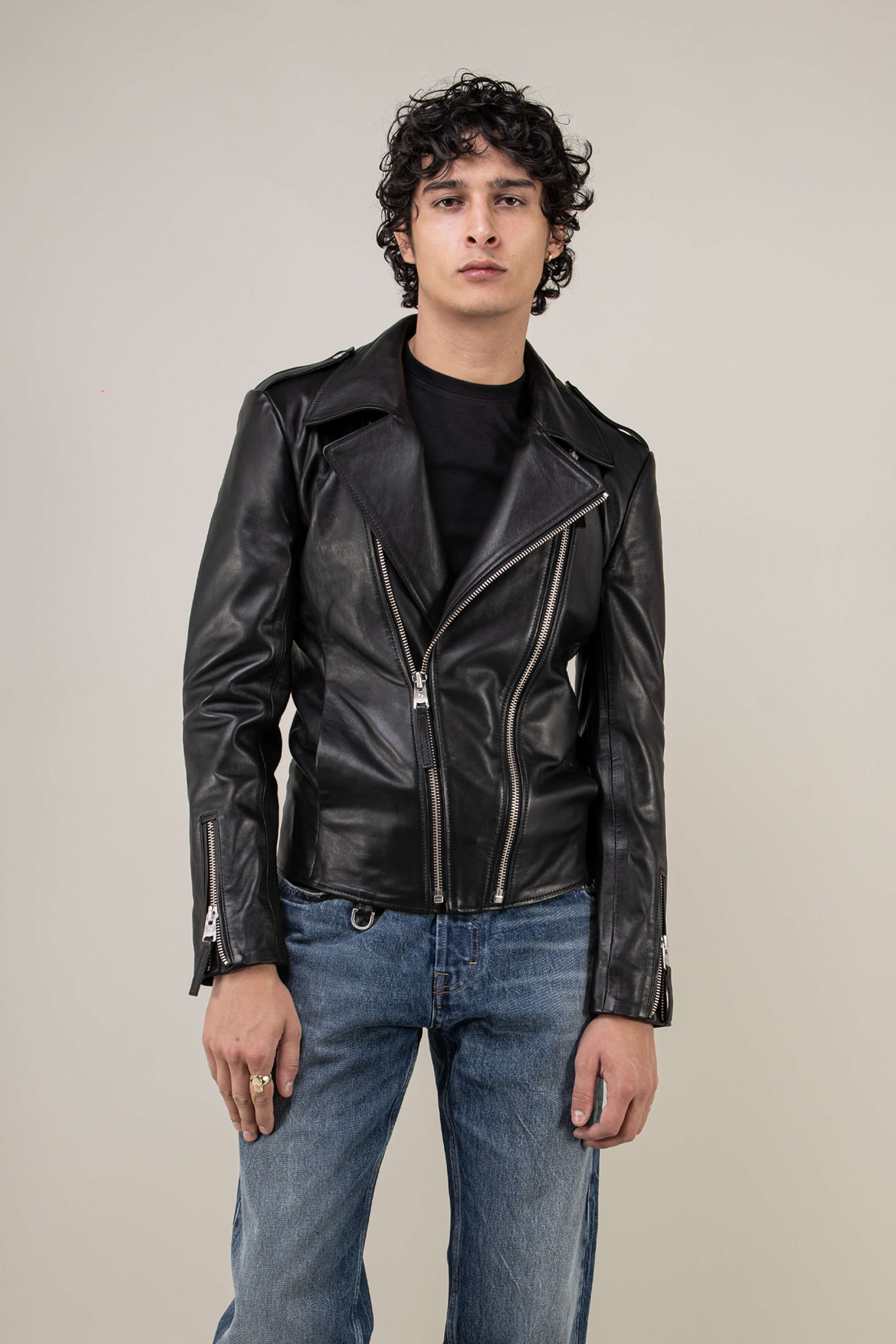 Outrider Biker Leather Jacket Tall