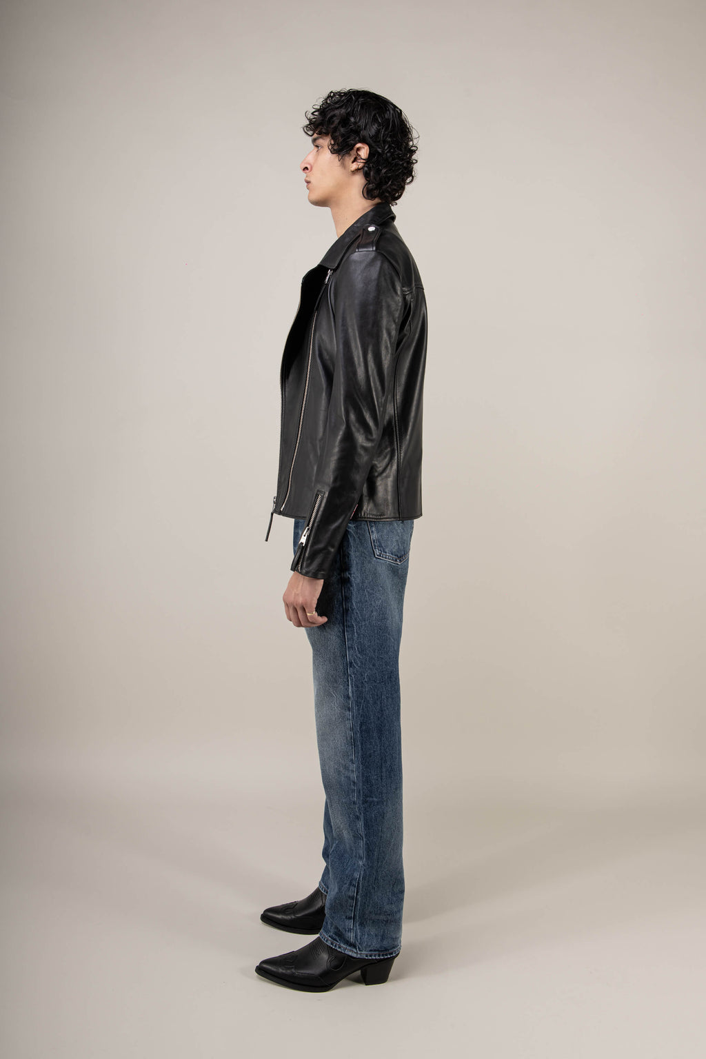 Outrider Biker Leather Jacket Tall