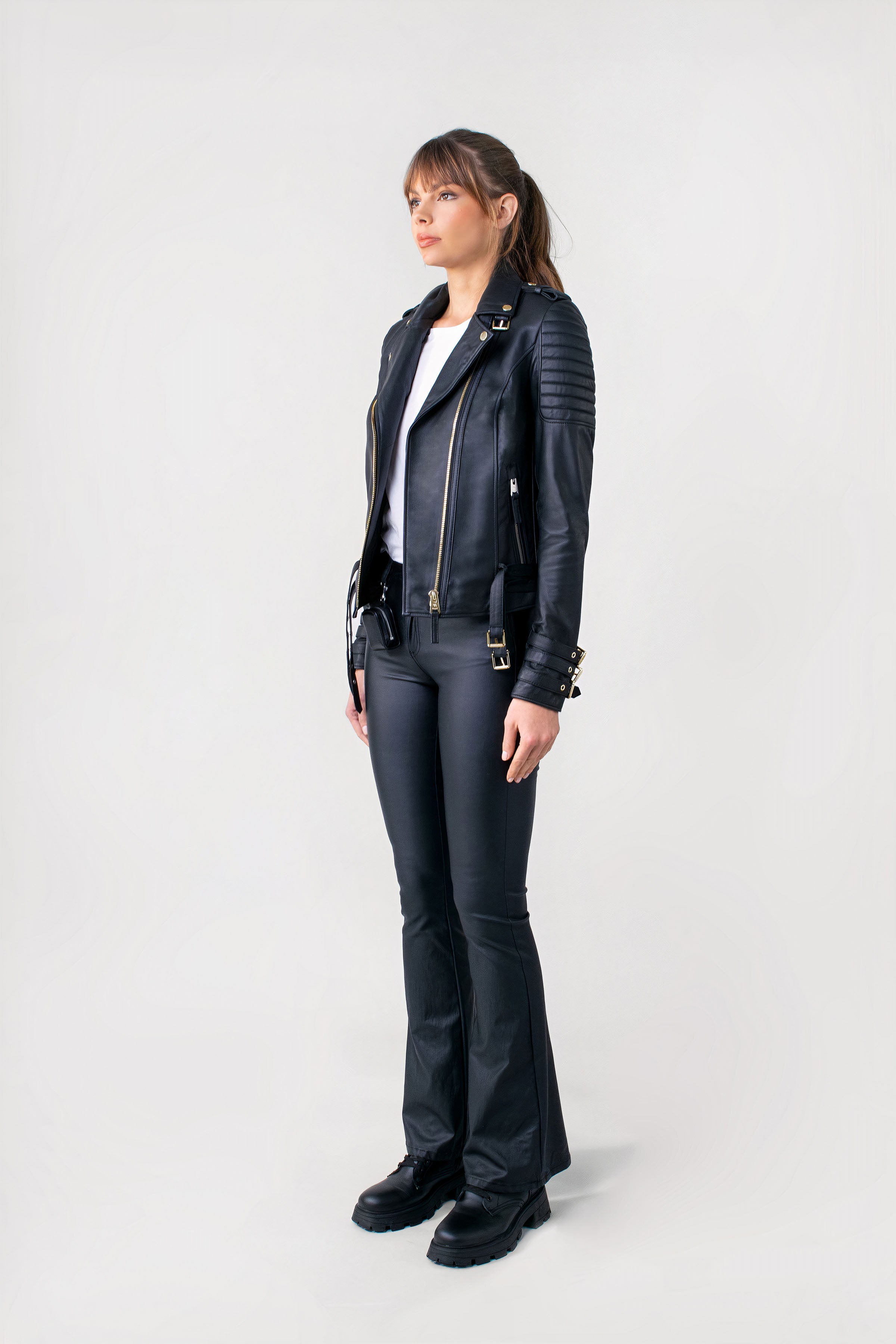 Jaws 3.0 Leather Jacket Tall Brushed Gold Hardware