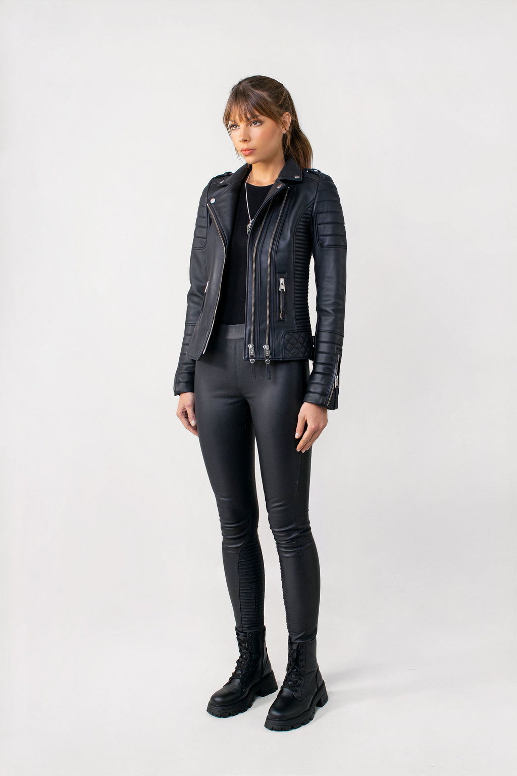 Kay Michaels 3.0 Gold Hardware Leather Jacket (Woman)