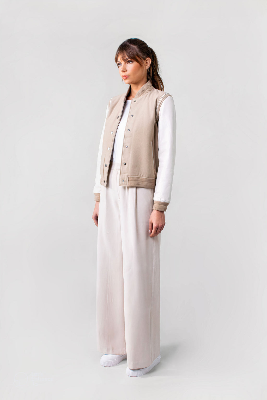 Varsity Jacket Tall: Ecru (Woman)