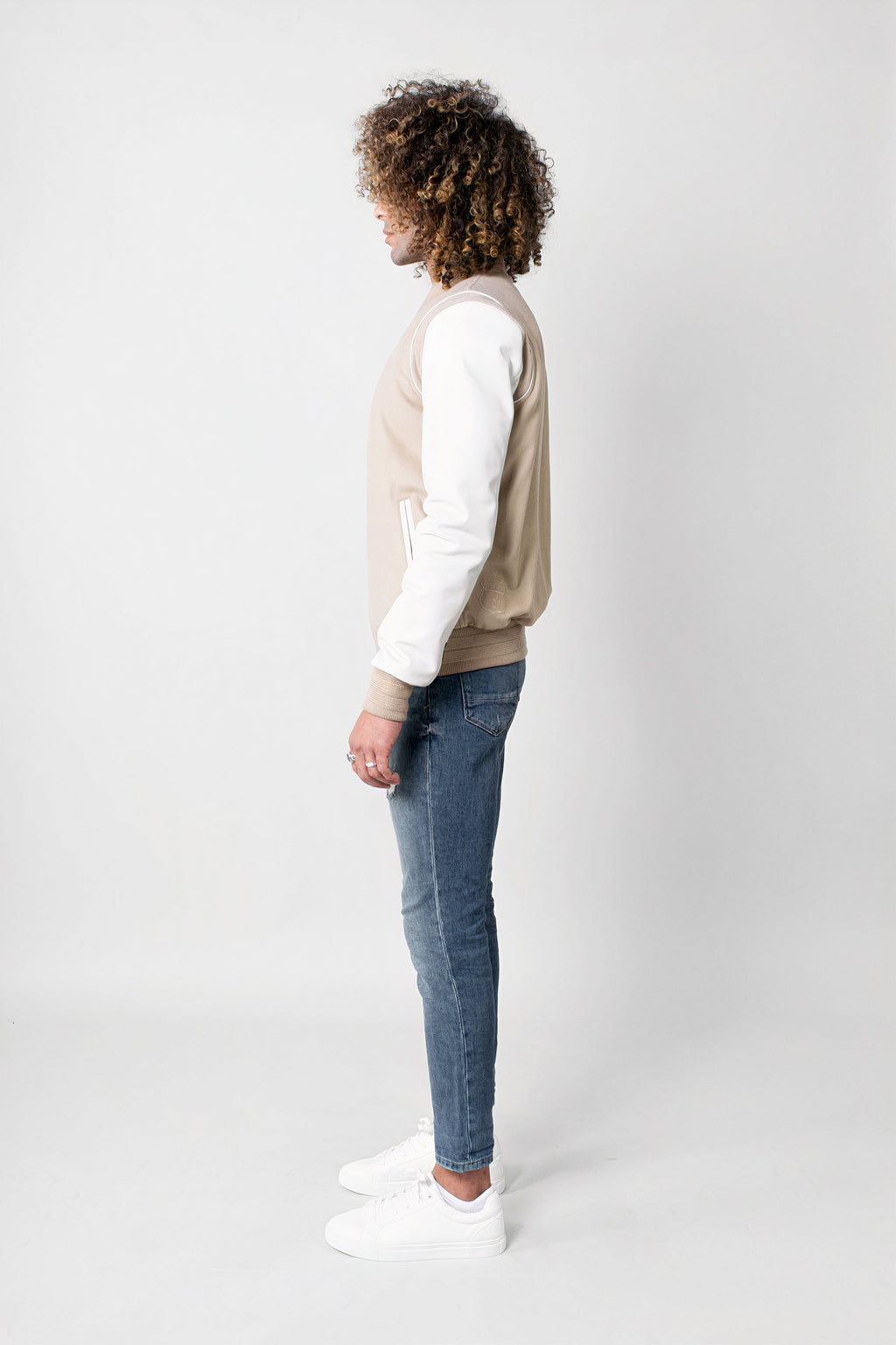 Varsity Jacket Tall: Ecru (Man)