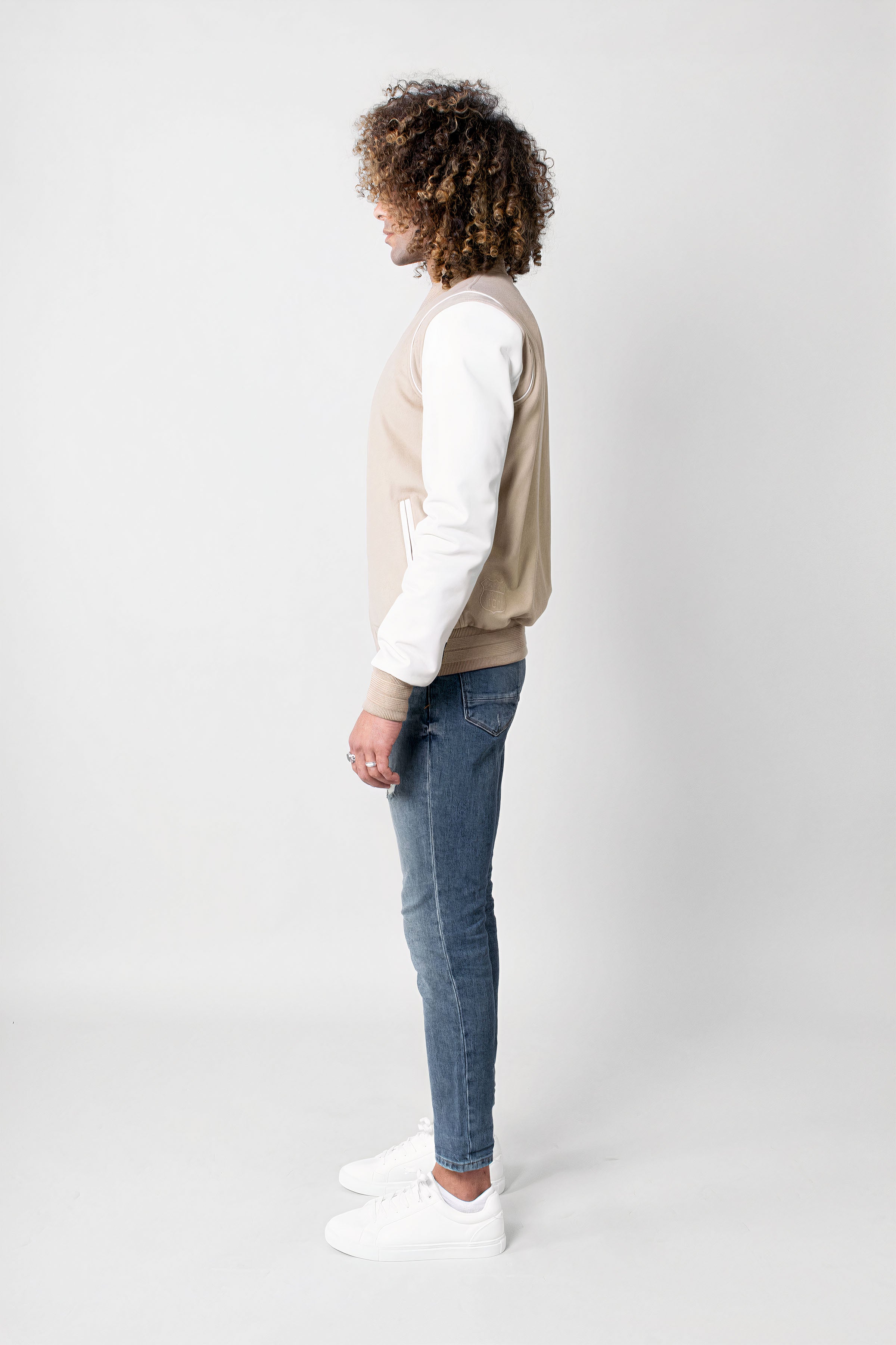 Varsity Jacket Tall: Ecru (Man)