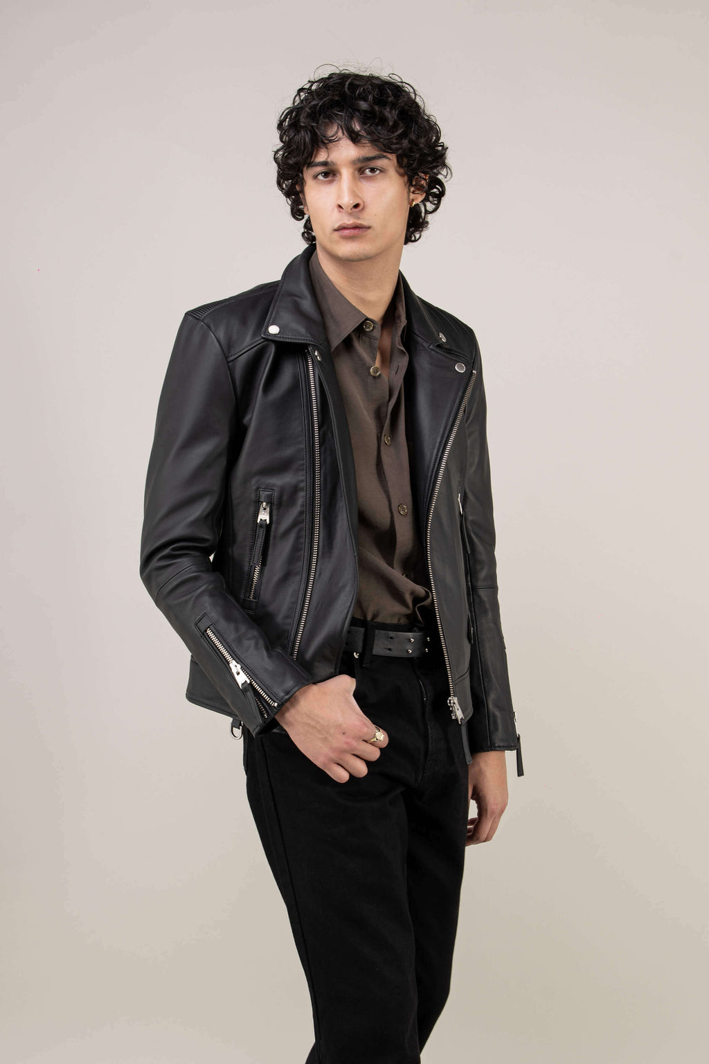 Refined Biker Leather Jacket (Man)