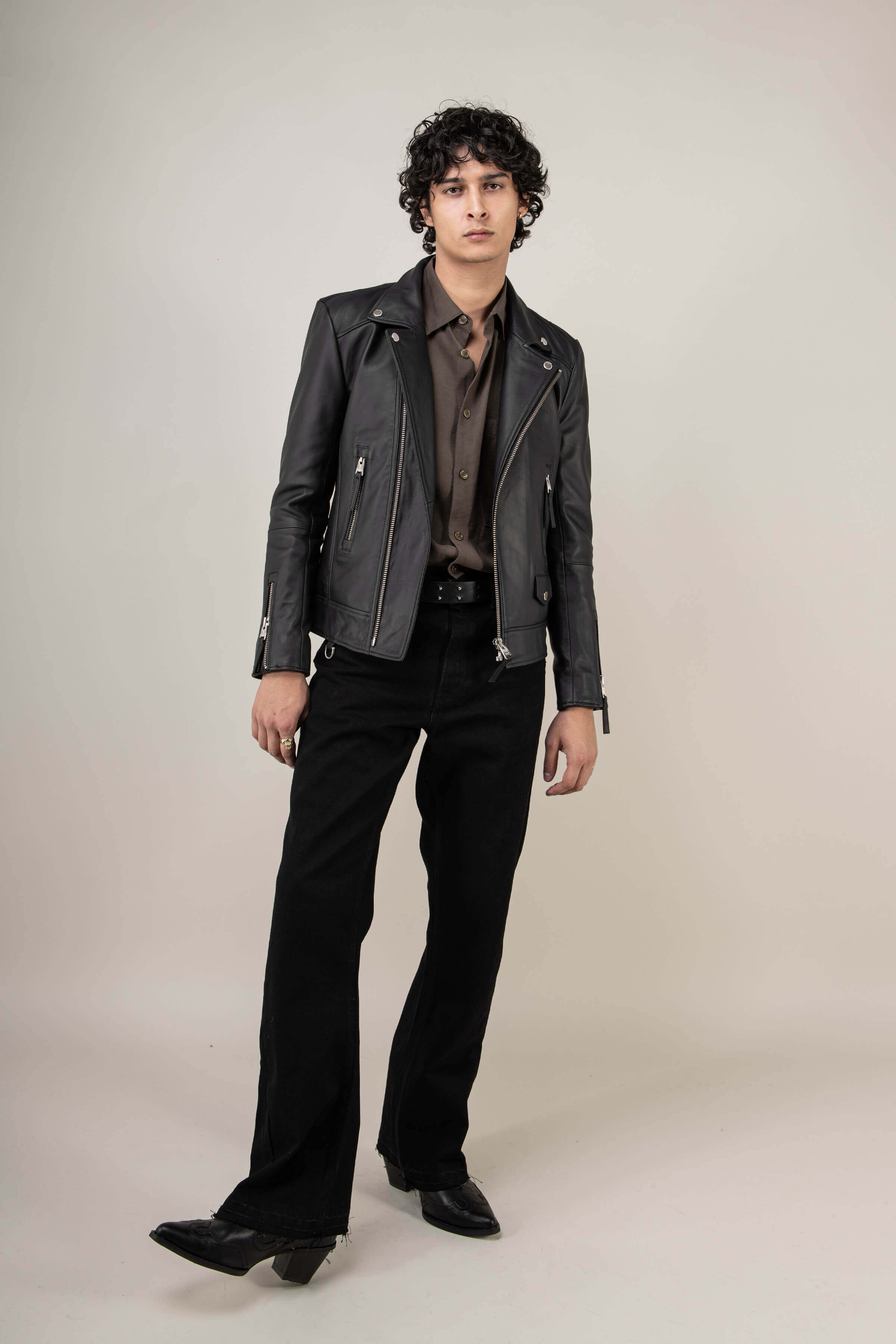 Refined Biker Tall Leather Jacket (Man)