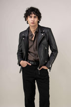 Refined Biker Tall Leather Jacket (Man)